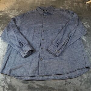 Charles Tyrwhitt Button Up Shirt Mens XXL 2XL Classic Fit Blue Gray Pattern